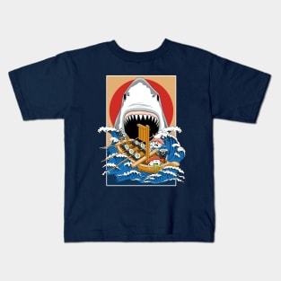 Sushi eater shark attack Kids T-Shirt